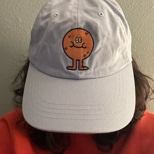 Baby blue chocolate chip cookie hat